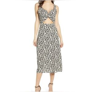 LEITH - leopard print cut out midi dress. XXS